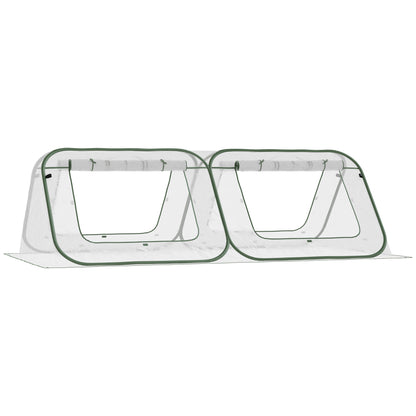 Outsunny Mini Invernadero Jardín Pop Up 240x120x75 Cm Con 4 Puertas Enrollables_0