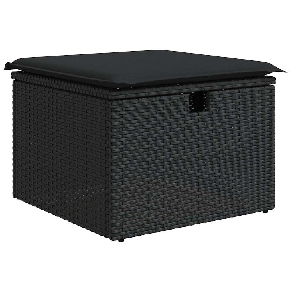 Set De Sofás De Jardín 6 Piezas Y Cojines Ratán Sintético Negro / Vetonek_5