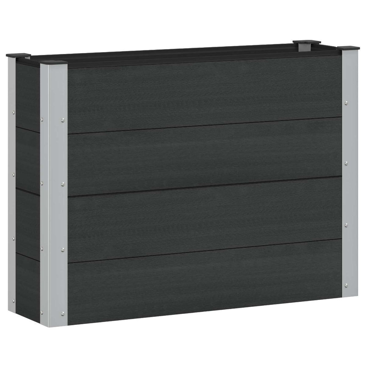 Arriate Elevado Negro 100 X 30 X 72 Cm Wpc Y Aluminio_0