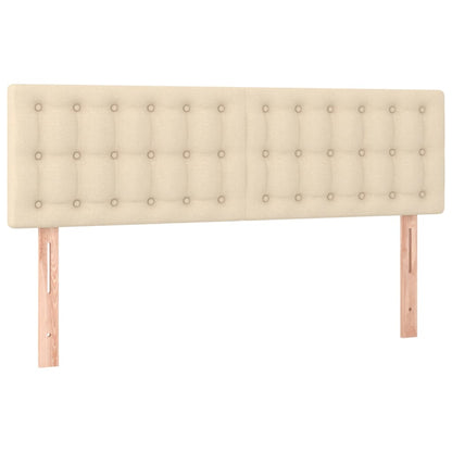 Cama Box Spring Con Colchón Y Led Tela Crema 140x200 Cm / Vetonek_2