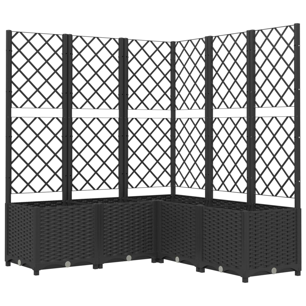 Jardinera Con Enrejado Pp Negro 120x120x136 Cm_0