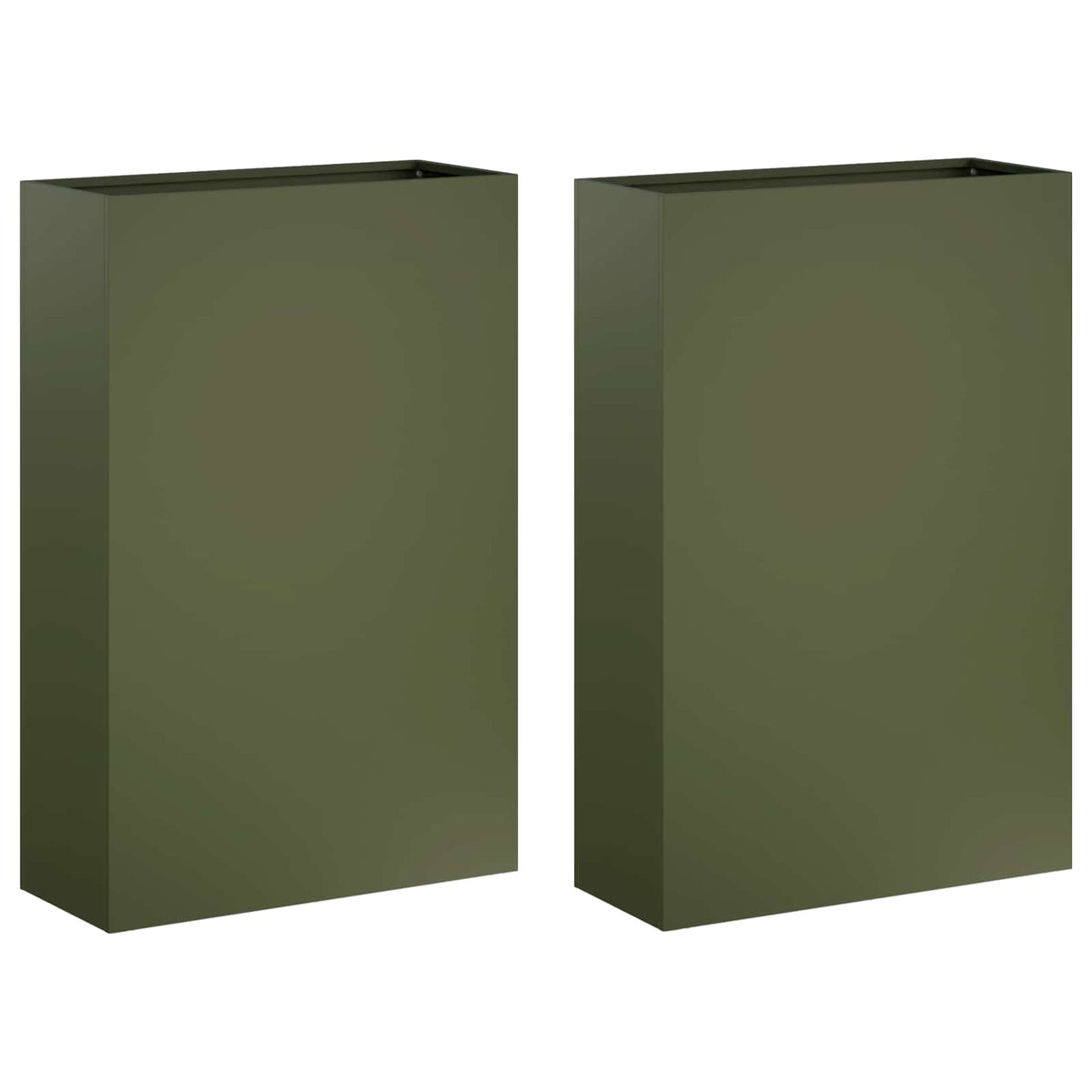 Macetero De Jardín 2 Uds. Verde Oliva 40 X 20 X 75 Cm_0