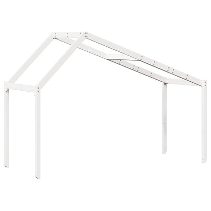 Techo De Cama Infantil Madera Maciza Blanco 203x95,5x142 Cm_5