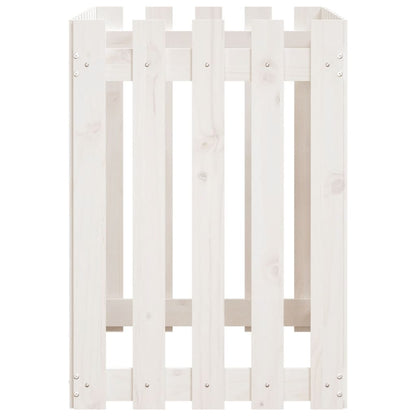 Arriate Elevado Jardín Con Valla Madera Pino Blanco 100x50x70cm_5