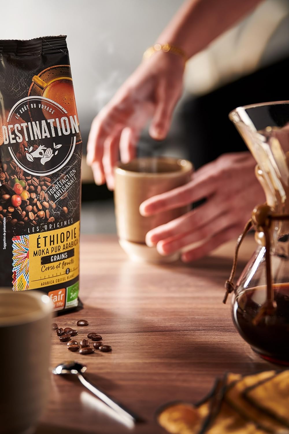 Café moído etíope mocha 100% arábica BIO Destination 250 g