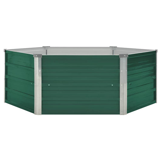 Arriate Elevado De Acero Galvanizado Verde 129x129x45 Cm_0