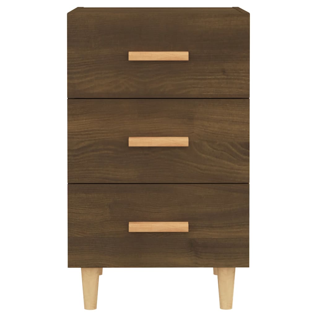 Mesita De Noche Madera De Ingeniería Marrón Roble 40x40x66 Cm_2