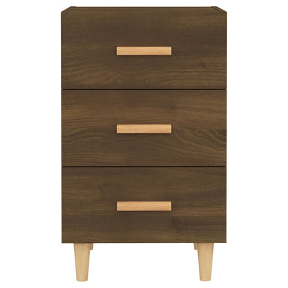 Mesita De Noche Madera De Ingeniería Marrón Roble 40x40x66 Cm_2