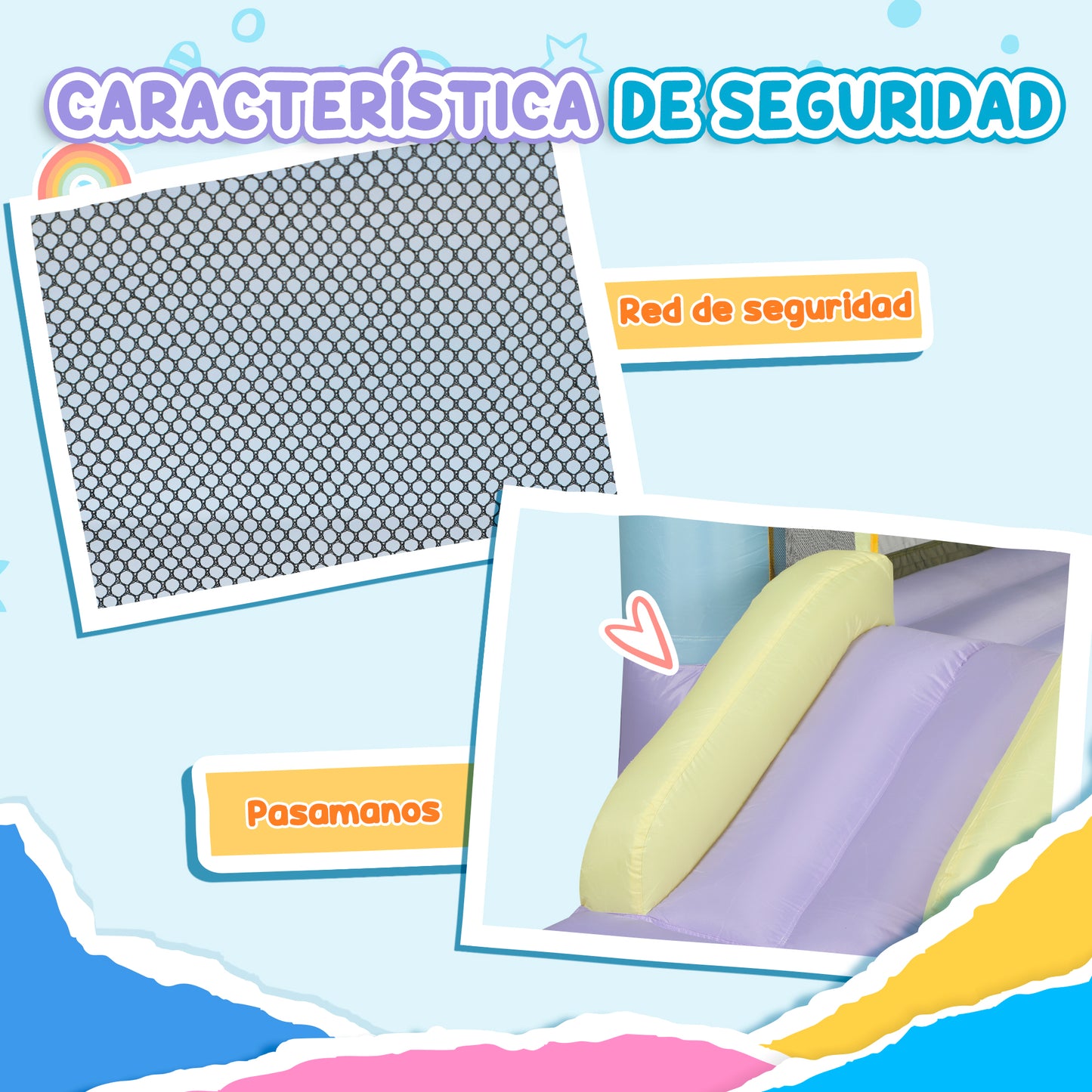 Aiyaplay Castillo Hinchable Para Niños De 3-8 Años Con Soplador Multicolor_5