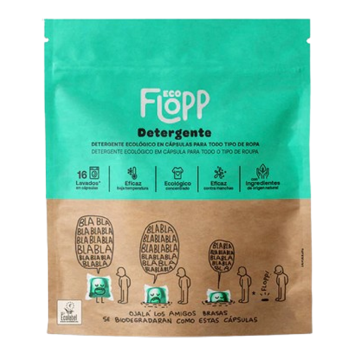 Detergente para a roupa BIO Eco Pack Flopp 16 cápsulas