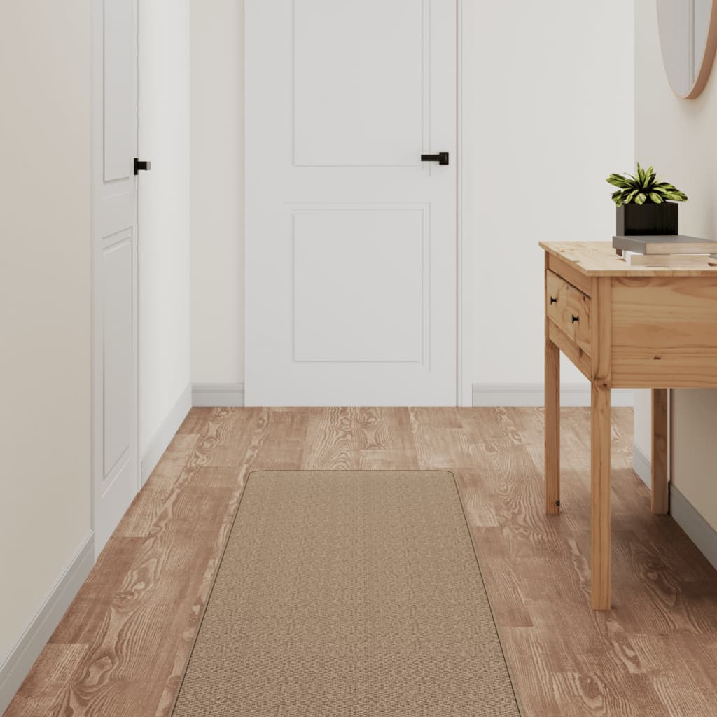 Alfombra De Pasillo Con Aspecto De Sisal Color Arena 50x250 Cm / Vetonek_3