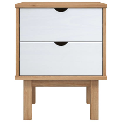 Mesita De Noche Otta Madera De Pino Marrón Y Blanco 45x39x57 Cm_1