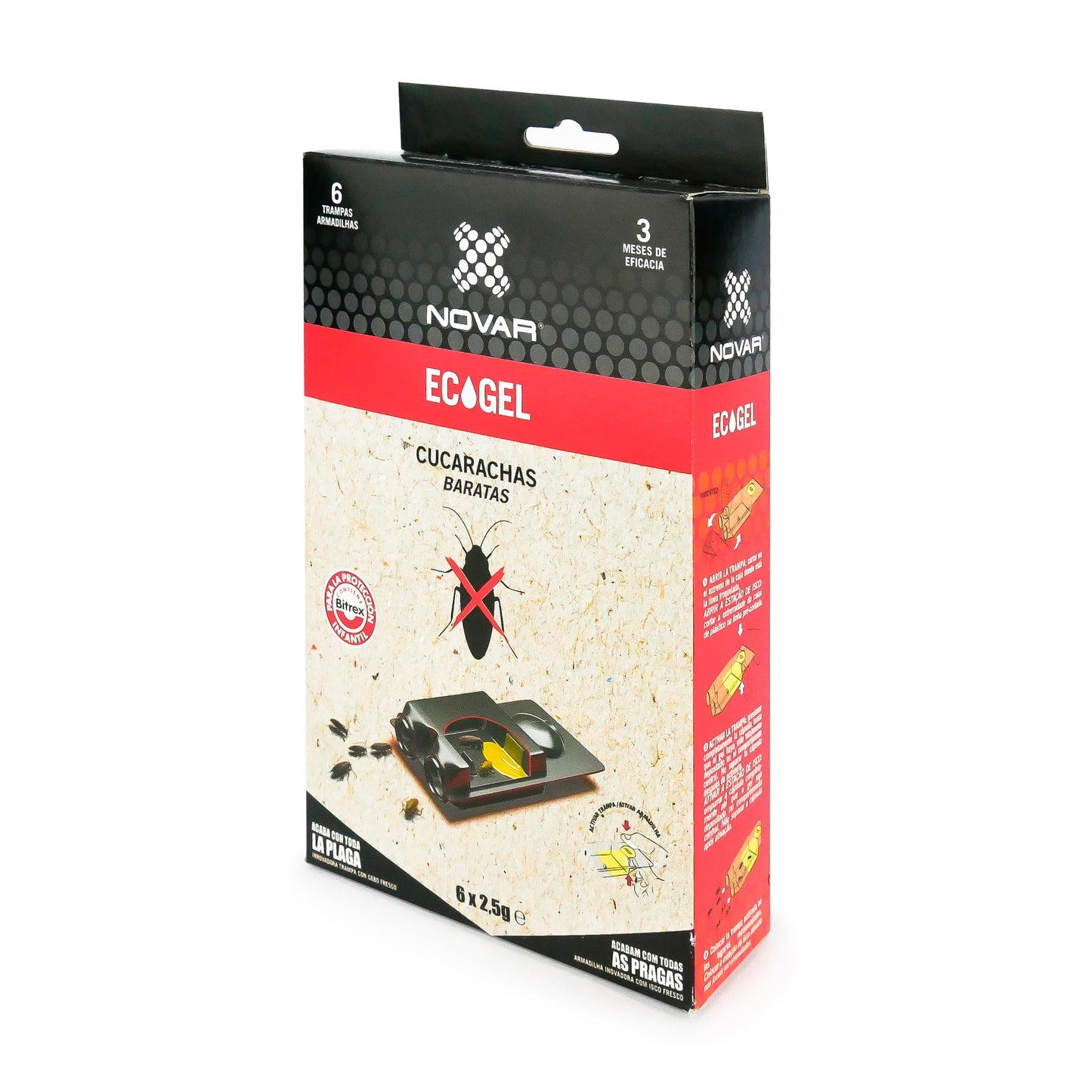 Armadilha para baratas Novar Ecogel 6 x 2,5 g