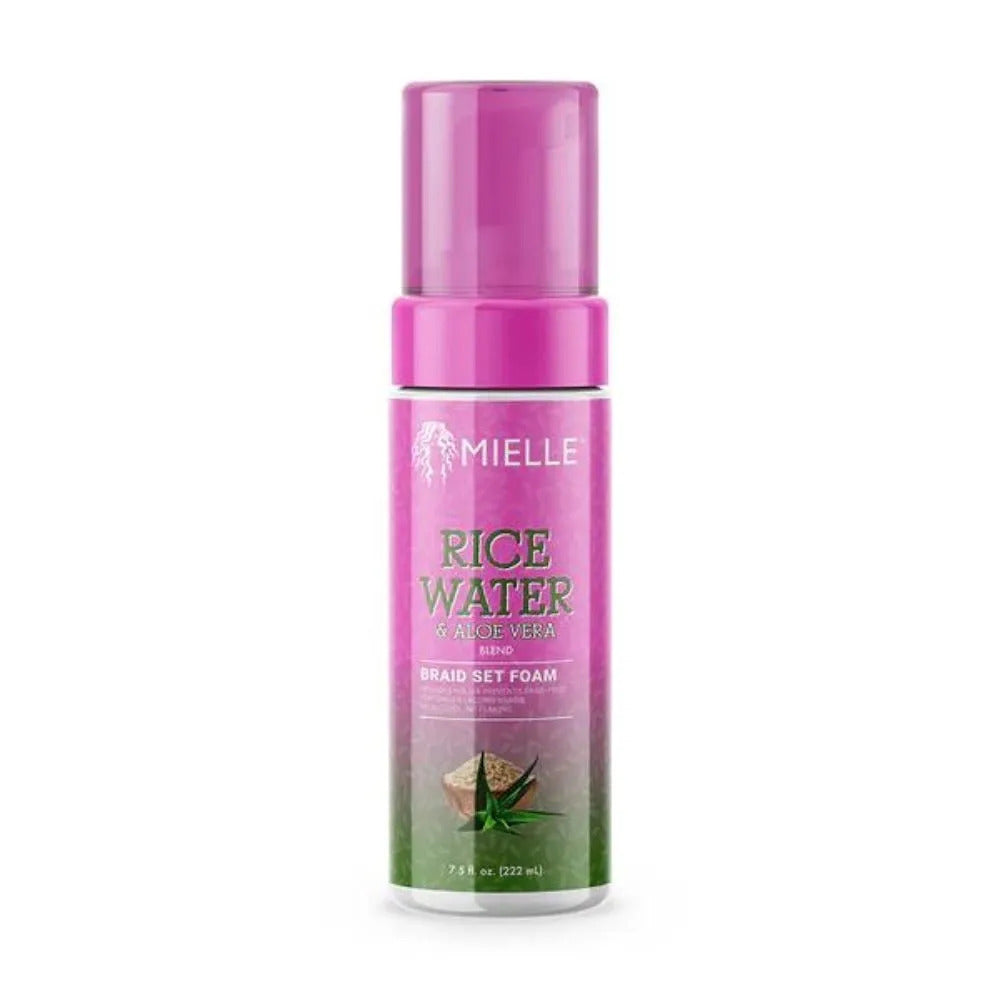 Espuma Para Trenzas Agua De Arroz Y Aloe Vera Mielle Organics 222ml_0