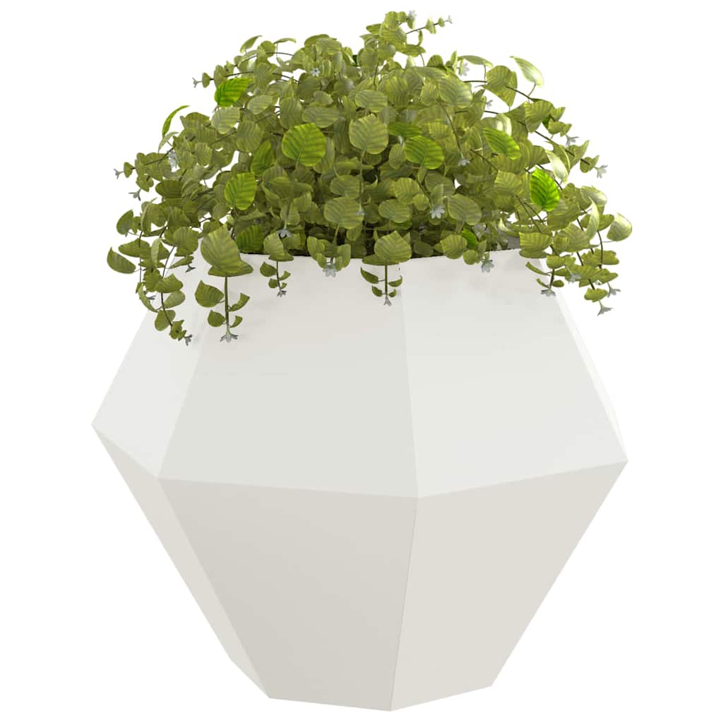 Jardinera 2 Uds. Blanco 100 X 100 X 80 Cm Acero_2