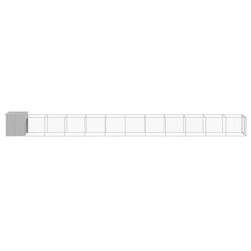 Vidaxl Caseta Perro Corral Acero Galvanizado Gris Claro 110x1221x110cm_3