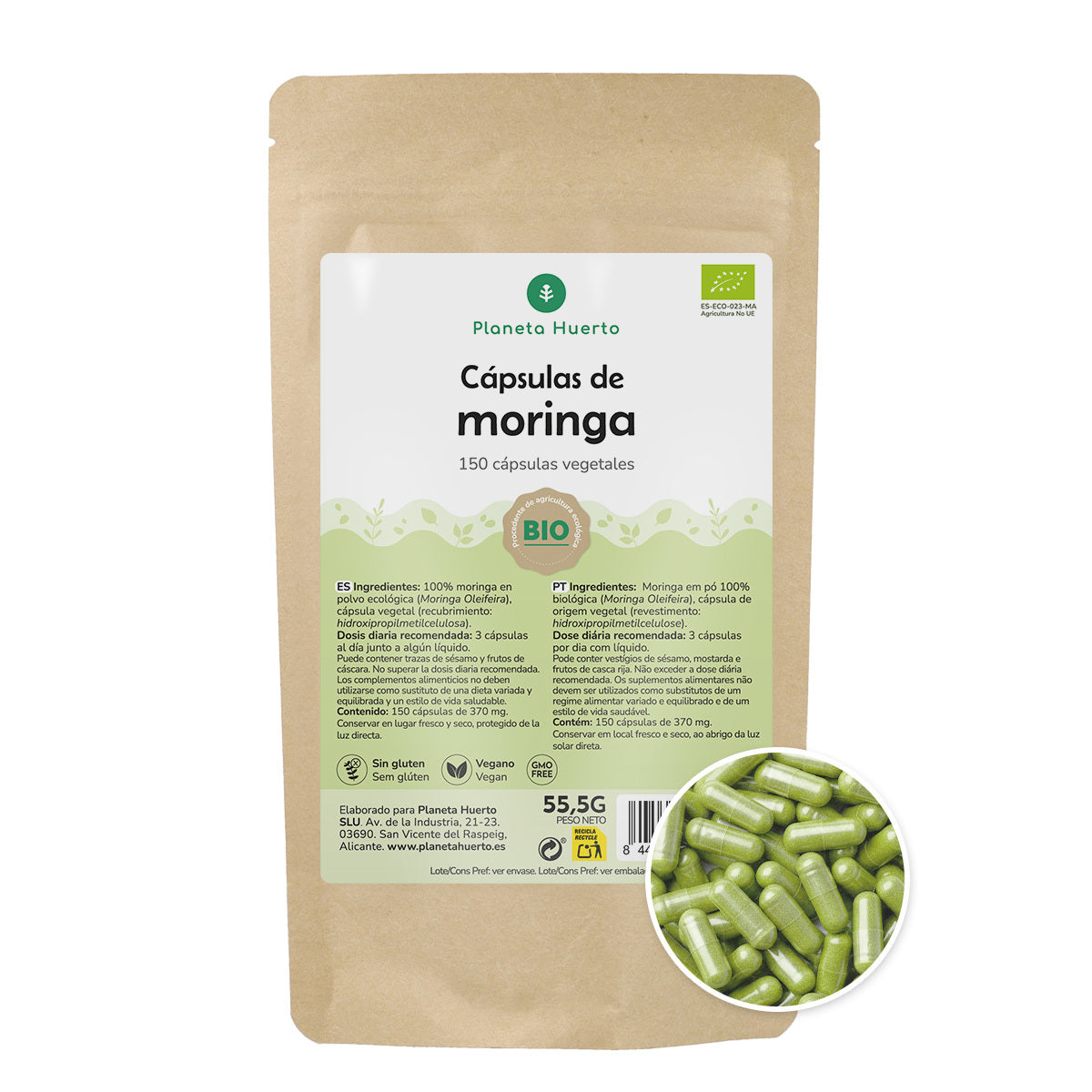 Moringa Orgânica Planet Garden 150 cápsulas