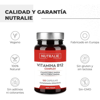 Complexo de Vitamina B12 2000 mcg Cansaço Nutralie 120 comprimidos