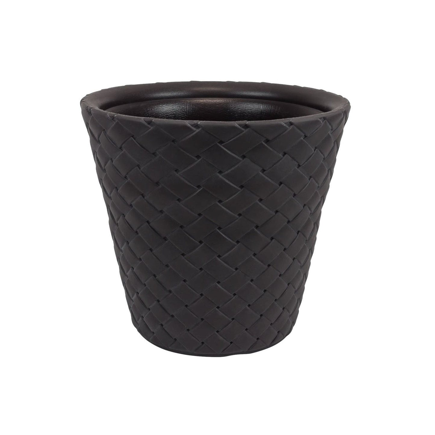 Maceta De Ratan Sintético 28 Litros Color Chocolate 40 X 37 Cm