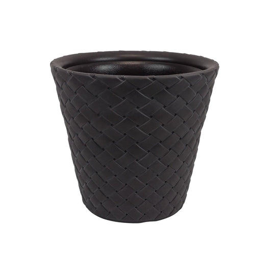Maceta De Ratan Sintético 28 Litros Color Chocolate 40 X 37 Cm