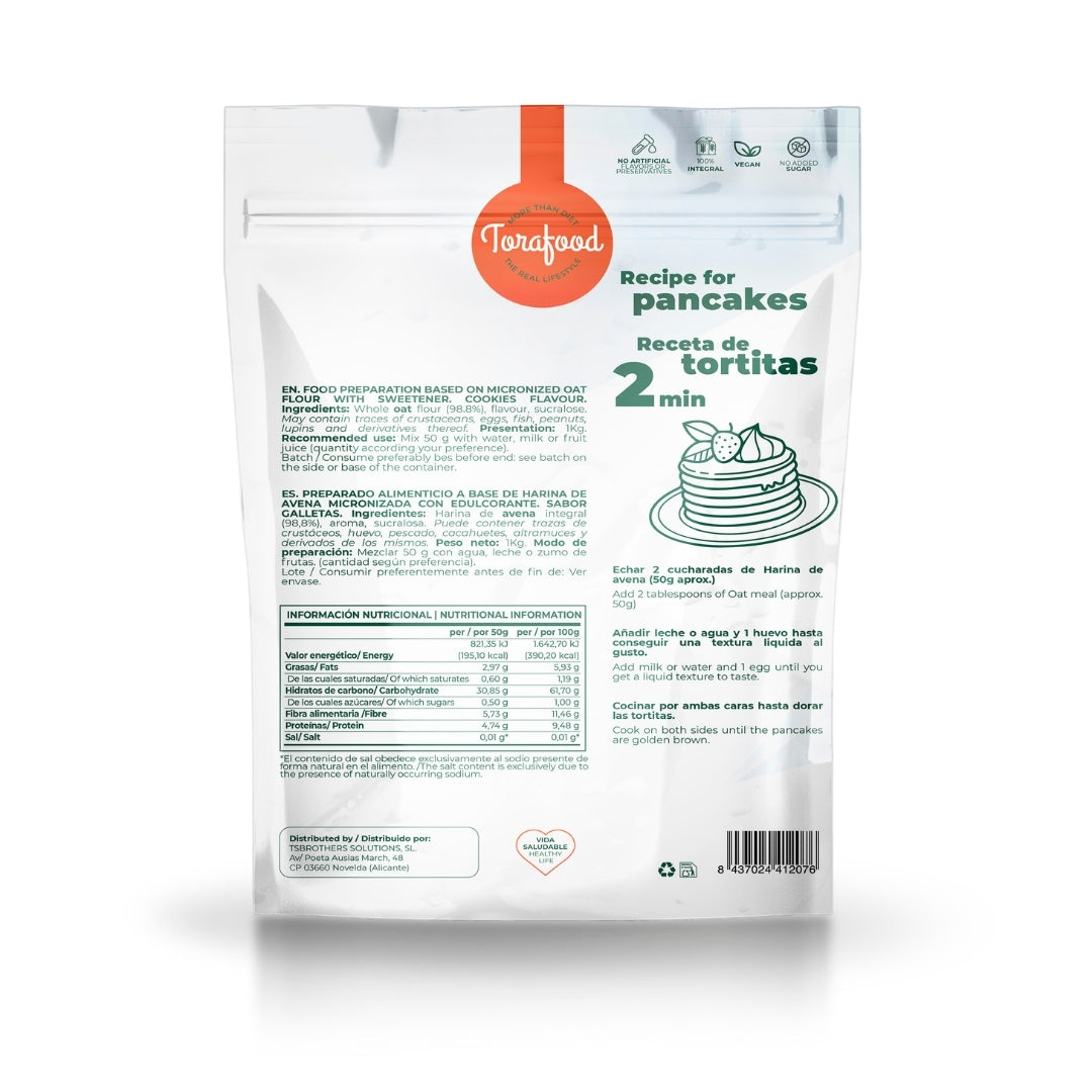 Harina De Avena Sabor Galleta Maria 1kg Torafood_1