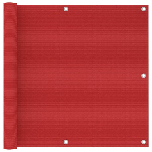 Vidaxl Toldo Para Balcón Hdpe Rojo 90x600 Cm_0