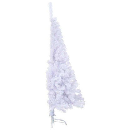 Vidaxl Medio Árbol De Navidad Artificial Con Soporte Pvc Blanco 150 Cm_4