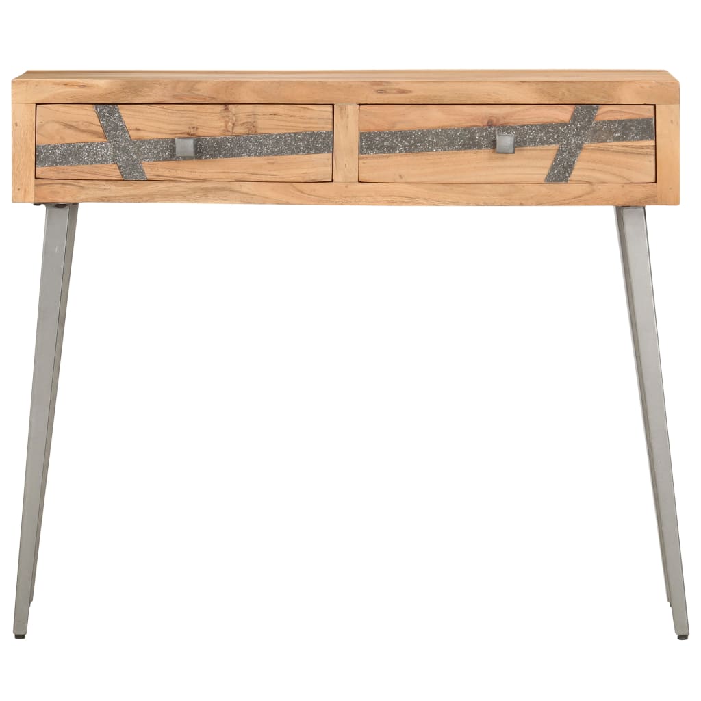 Mesa Consola De Madera Maciza De Acacia 90x30x75 Cm_0