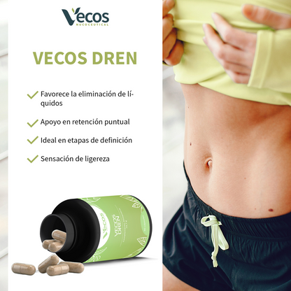 Vecos Dren Vecos 90 Cápsulas | Retención De Líquidos | Extractos Vegetales_3