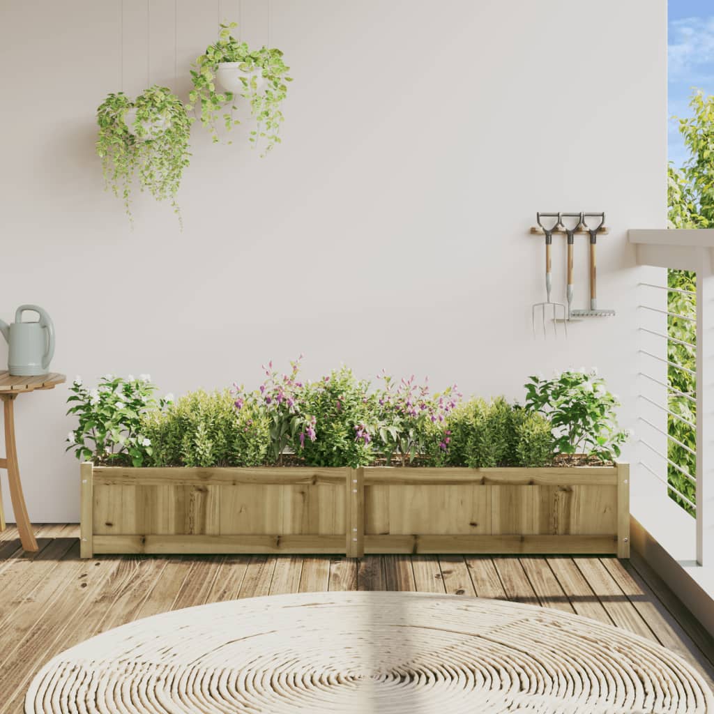 Jardinera De Madera De Pino Impregnada 180x31x31 Cm_2