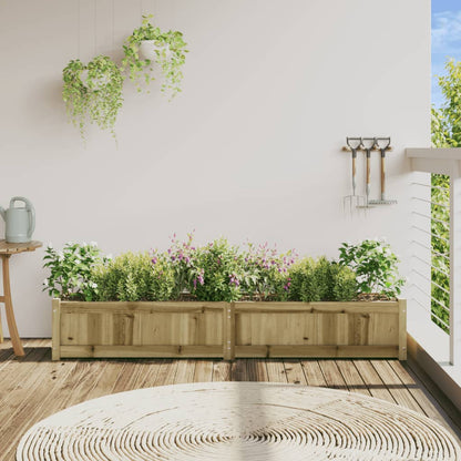 Jardinera De Madera De Pino Impregnada 180x31x31 Cm_2