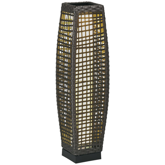 Outsunny Lámpara Solar De Jardín De Ratán Sintético Con Luces Led 21x21x78 Cm_0