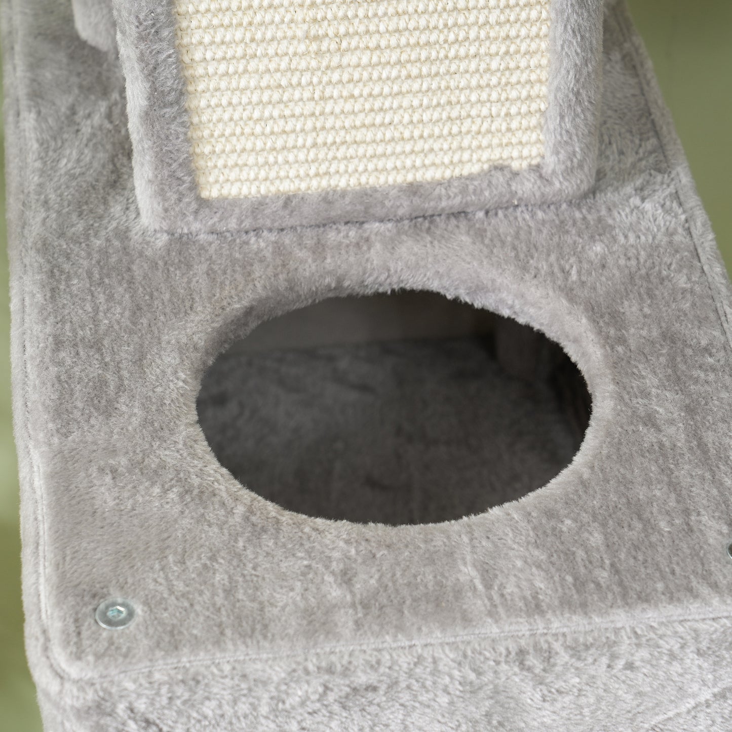 Pawhut Árbol Rascador Para Gatos Grande Altura 206 Cm Con Hamacas Gris Claro_3