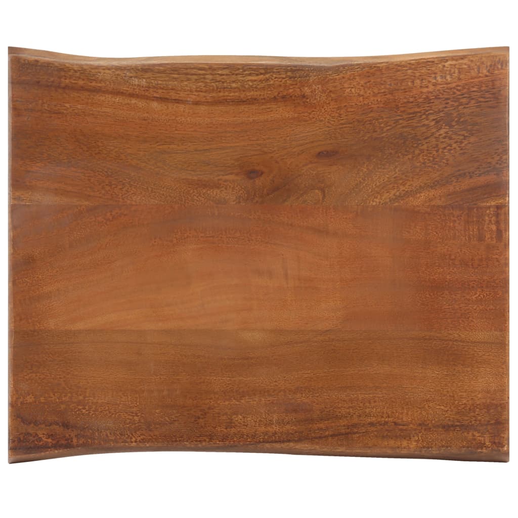Mesa Auxiliar Madera Acacia Y Hierro Fundido Marrón 45x35x49 Cm_3