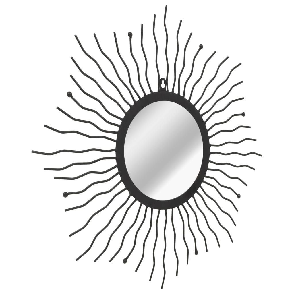 Vidaxl Espejo De Pared De Jardín Con Forma De Sol 60 Cm Negro_2