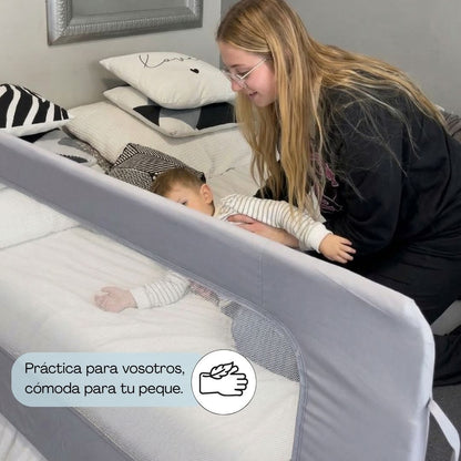Barandilla De Cama Infantil 150 Cm – Altura Ajustable, Sistema Abatible, Malla Transpirable, Seguridad Anticaídas Bathby_3