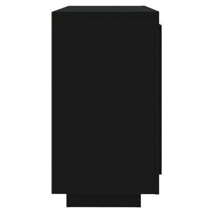Aparador De Madera Contrachapada Negro 80x40x75 Cm / Vetonek_5