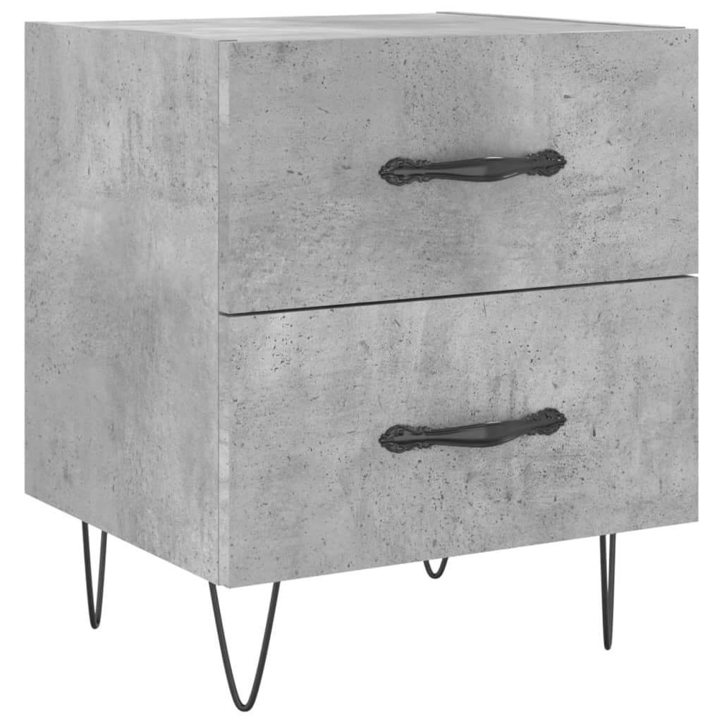 Mesita Noche 2 Uds Madera Ingeniería Gris Hormigón 40x35x47,5cm_3