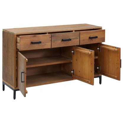 Aparador De Madera Maciza De Pino Marrón 110x35x70 Cm / Vetonek_3