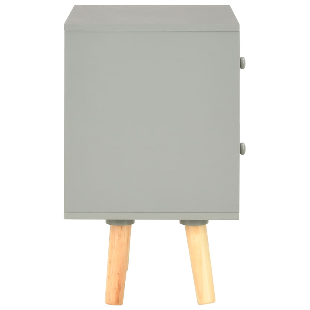 Mesitas De Noche 2 Unidades Madera Maciza Pino Gris 40x30x50 Cm_3