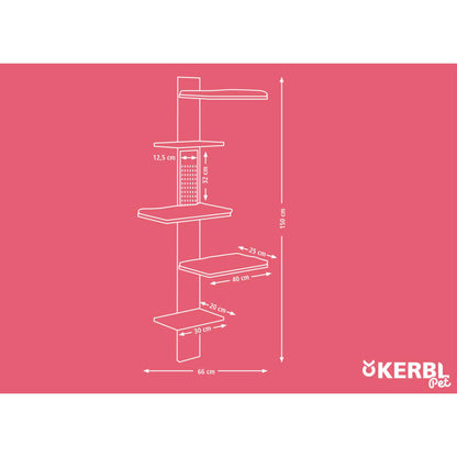 Kerbl Rascador Para Gatos Timber Wall Color Natural Y Gris Taupe 150cm_5