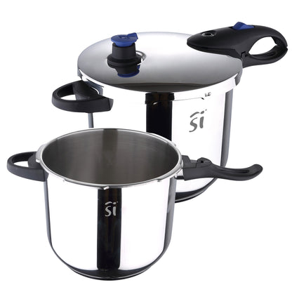 Set Batería 5pc Acero Inox + 2 Ollas A Presión Con Tapa + Set 5pc Sartenes (con Tapas) Ø20ø24ø28 Para Inducción San Ignacio