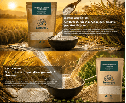 Proteína De Arroz fermentado BIO - 500g | Proteína Vegetal En Polvo Vegana Para Batidos Y Repostería Samskara_3