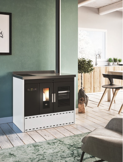 Termococina Eva Calòr Pellet Con Horno Estándar Isotta 901693200 Acabado Blanco_0