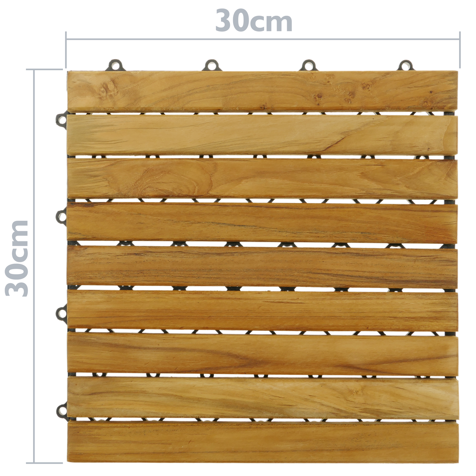 Baldosas 30 X 30 Cm 9 Listones En Madera De Teca Certificada 10 Unidades_2