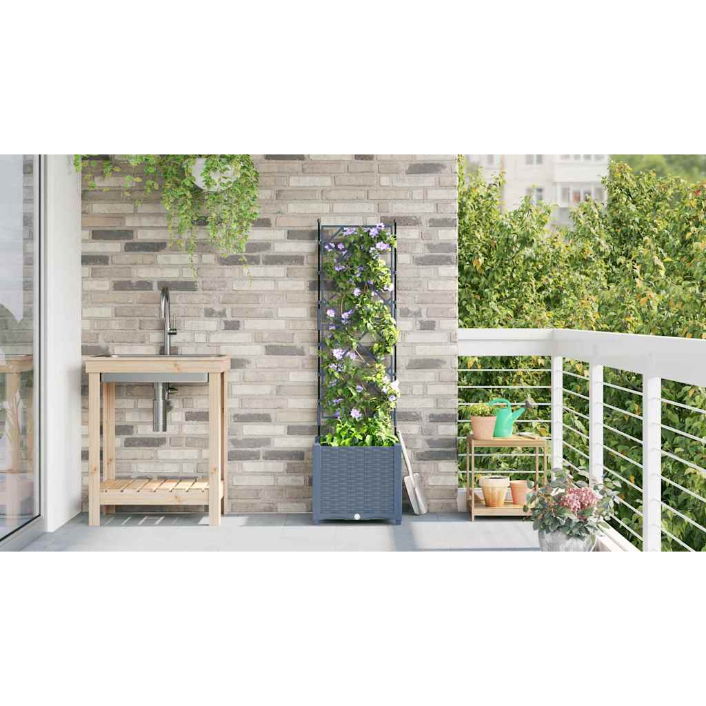 Macetero De Jardín Gris Claro 40 X 40 X 143 Cm Pp_3