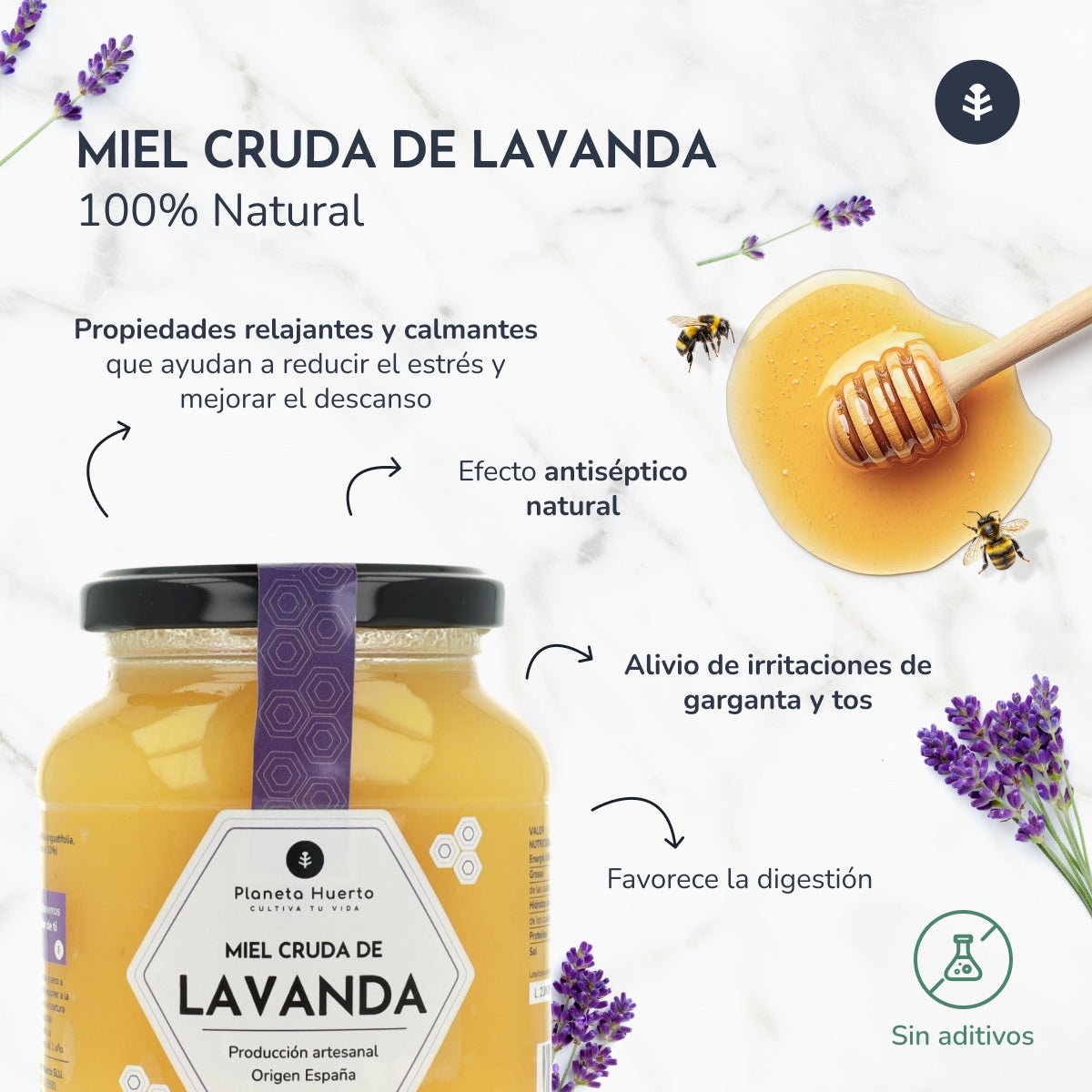 Planeta Huerto Mel Lavanda Cru 500 g