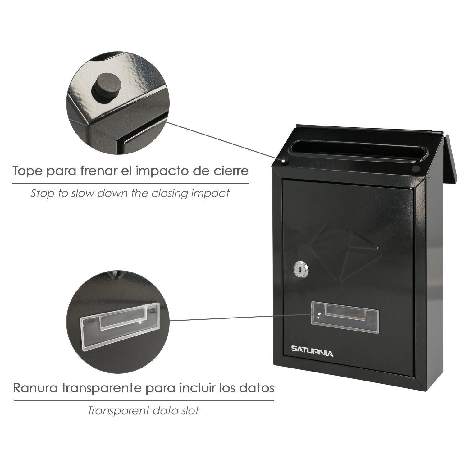 Buzon Exterior Residence 205 X 300 X 70 Mm. Negro