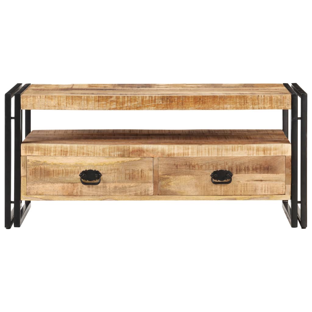 Mesa De Centro De Madera De Mango Rugosa 100x55x45 Cm_0