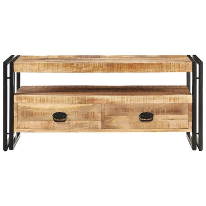 Mesa De Centro De Madera De Mango Rugosa 100x55x45 Cm_0